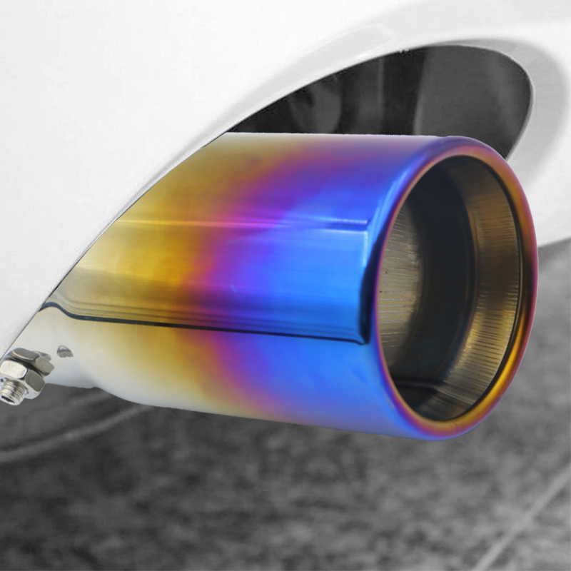 Universeel Zilver 70Mm Auto Uitlaat Demper Tip Rond Roestvrij Staal Chroom Staart Uitlaat Tip Auto Exterieur Accessoires