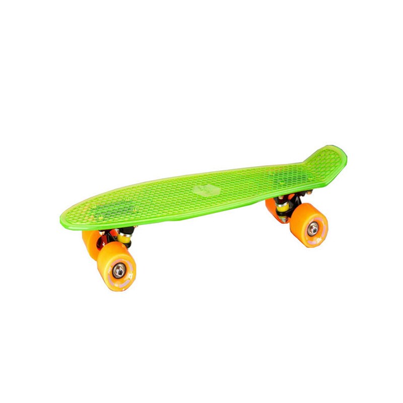 Mini Roller für Kinder Kunststoff Cruiser Skateboard Kleine Fisch Board Einzel Banana Skateboard Erwachsene Kinder Straße Skate Bord: Transparent   green