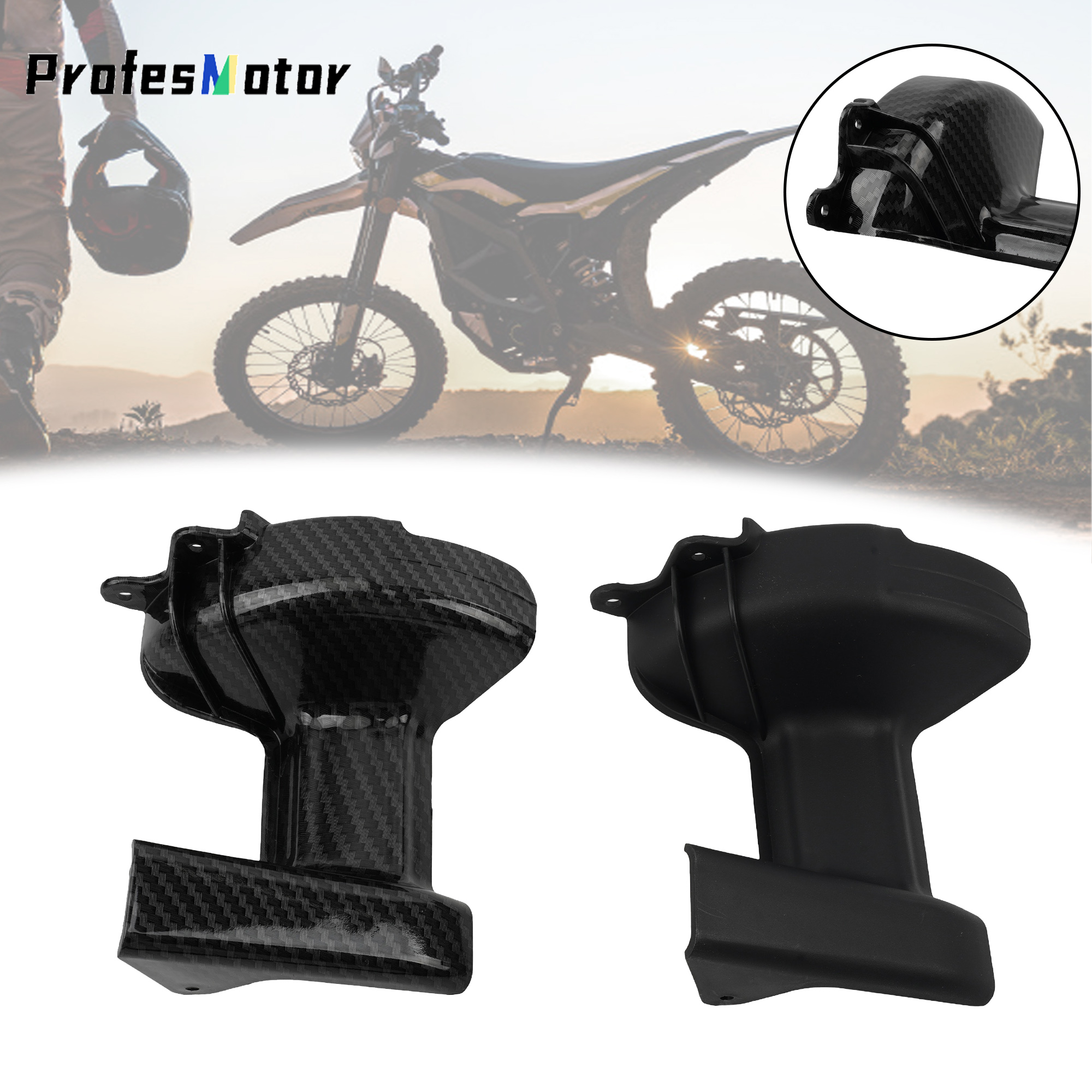 Para accesorios Surron, conjunto de funda de eje Central de motocicleta, cubierta protectora para motocicleta Surron Light Bee X, fibra de carbono