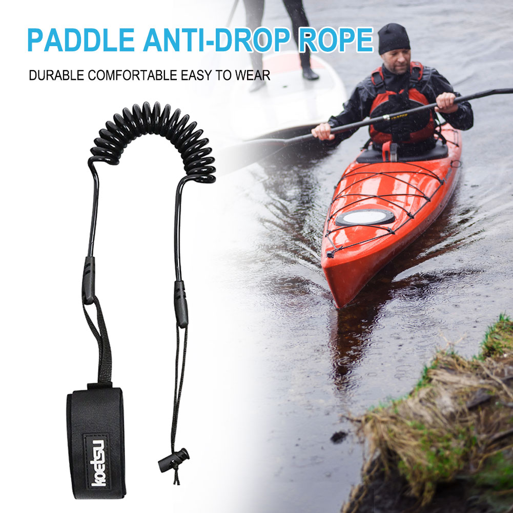 Practical Surfboard Tied Paddle Rope TPU Portable Kayak Surfboard Tied Paddle Rope Black for Paddleboards Kayaks Accessories