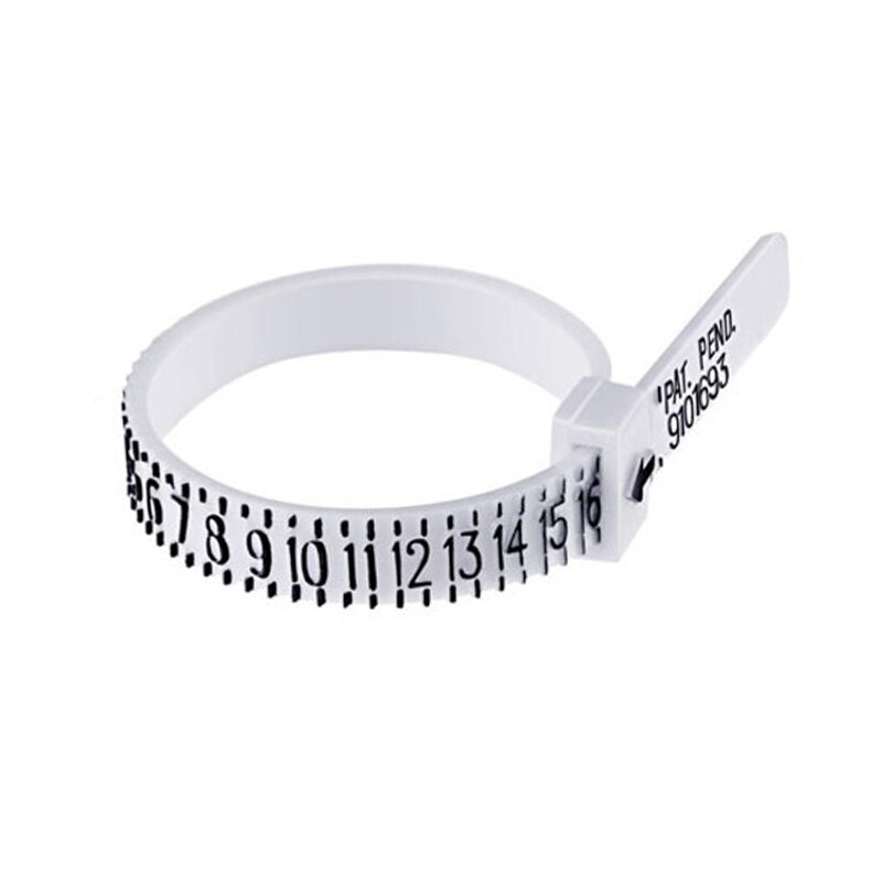 1PC Measuring Instrument Brand Plastic Ring Ruler Finger Circumference Measuring Circle Unisex American Size: 1PC White