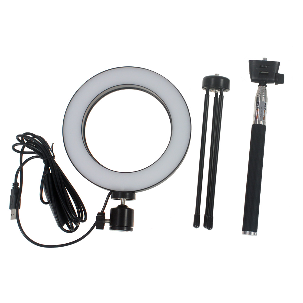 6/10 inch LED Ring Light Dimmable 3200K/5500K With USB Plug Video lamp Photo for Make Up Selfie light