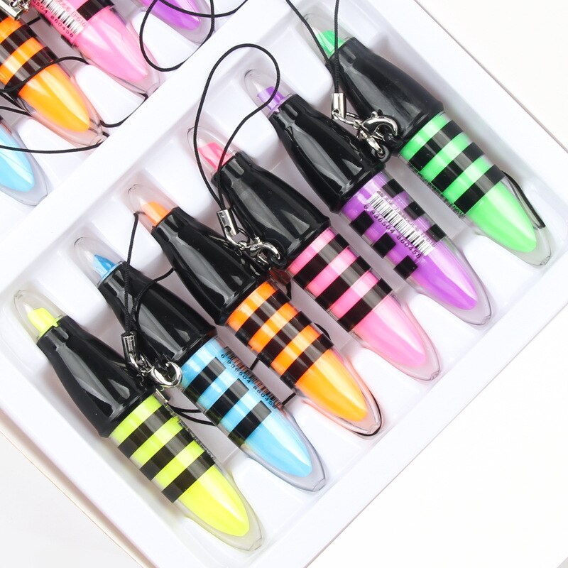 6 uds. Rotuladores bonitos con de abeja, rotuladores para niños, bolígrafos para pintar, Material Escolar, artículos de papelería Kawaii