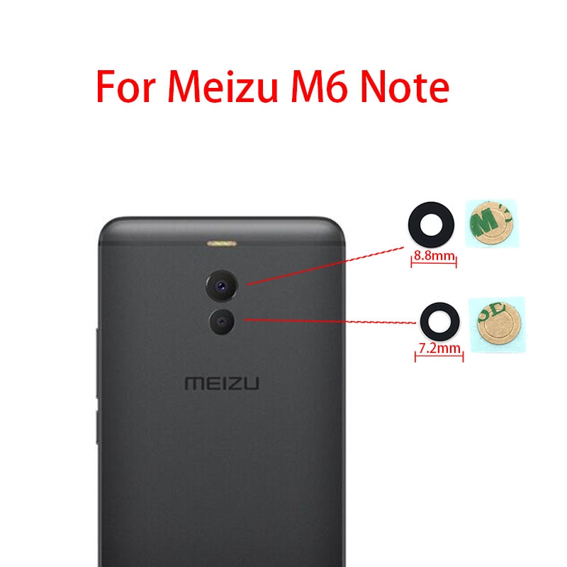 Glass Lens For MEIZU M5 M6 NOTE 5.5 M5s M6 6S 16th M6T Note 8 V8 Rear Camera Lens Back Camera Glass Lens with Adhesive Sticker