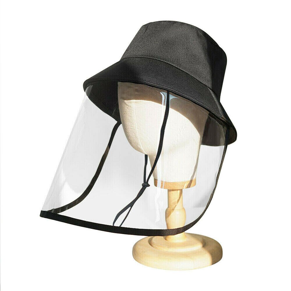 Chapeau de Protection contre les épidémies, chapeau Anti-salive, bouclier facial, Isolation, couverture faciale: Black