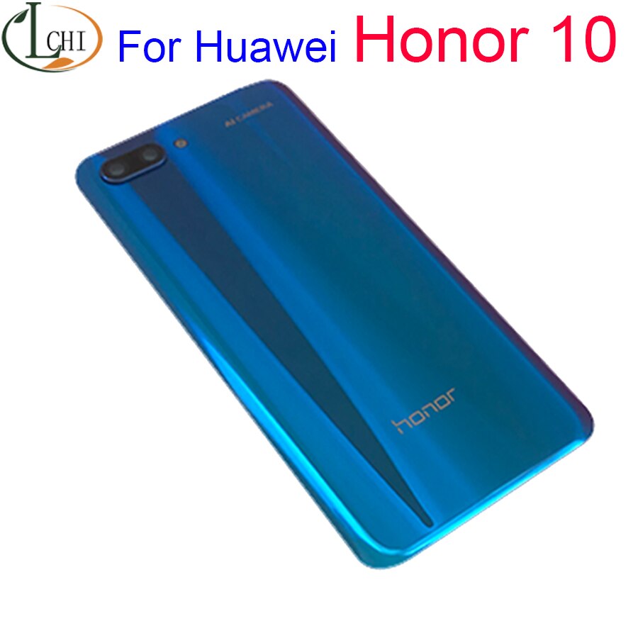 Cristal trasero para Huawei honor 10, cubierta trasera con lente de cámara trasera para Honor 10, reemplazo de COL-L29 de puerta de batería