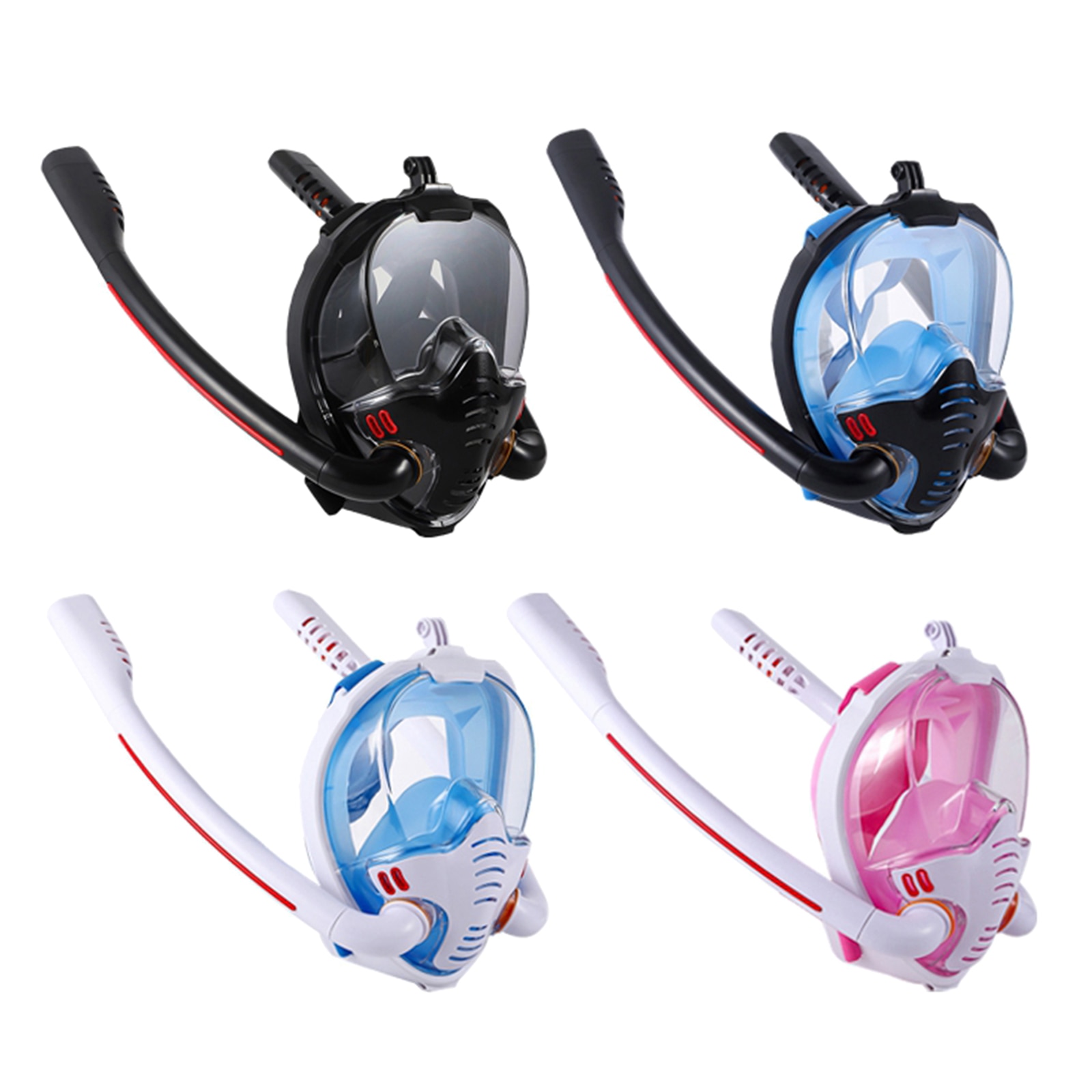 Full Face Snorkel Mask - 180° Panoramic View - Foldable Anti-Fog Anti-Leak Design - Innovative Breathing System