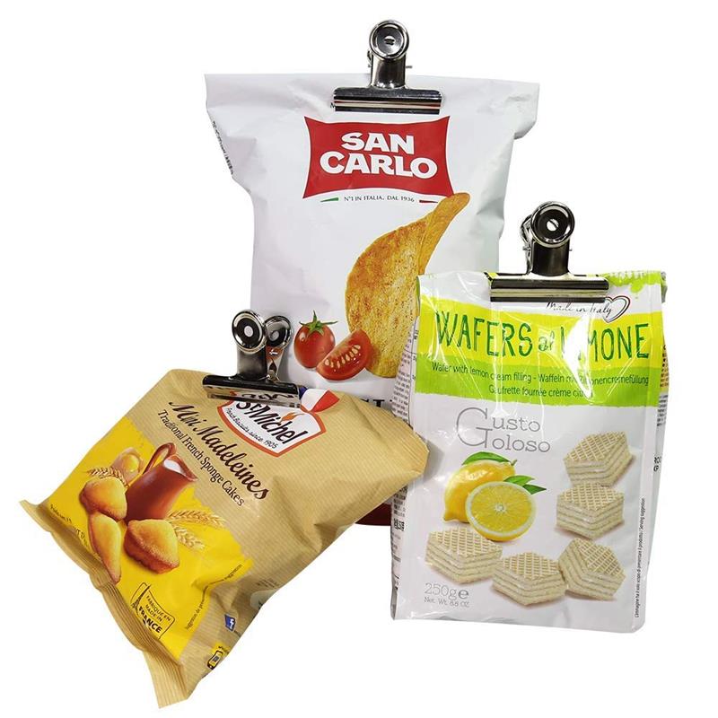 24 Pcs Stainless Steel Heavy Duty Food Hinge Clips Big Size Multi-Purpose For Air Tight Seal Grip On Kitchen Office Paper Clip