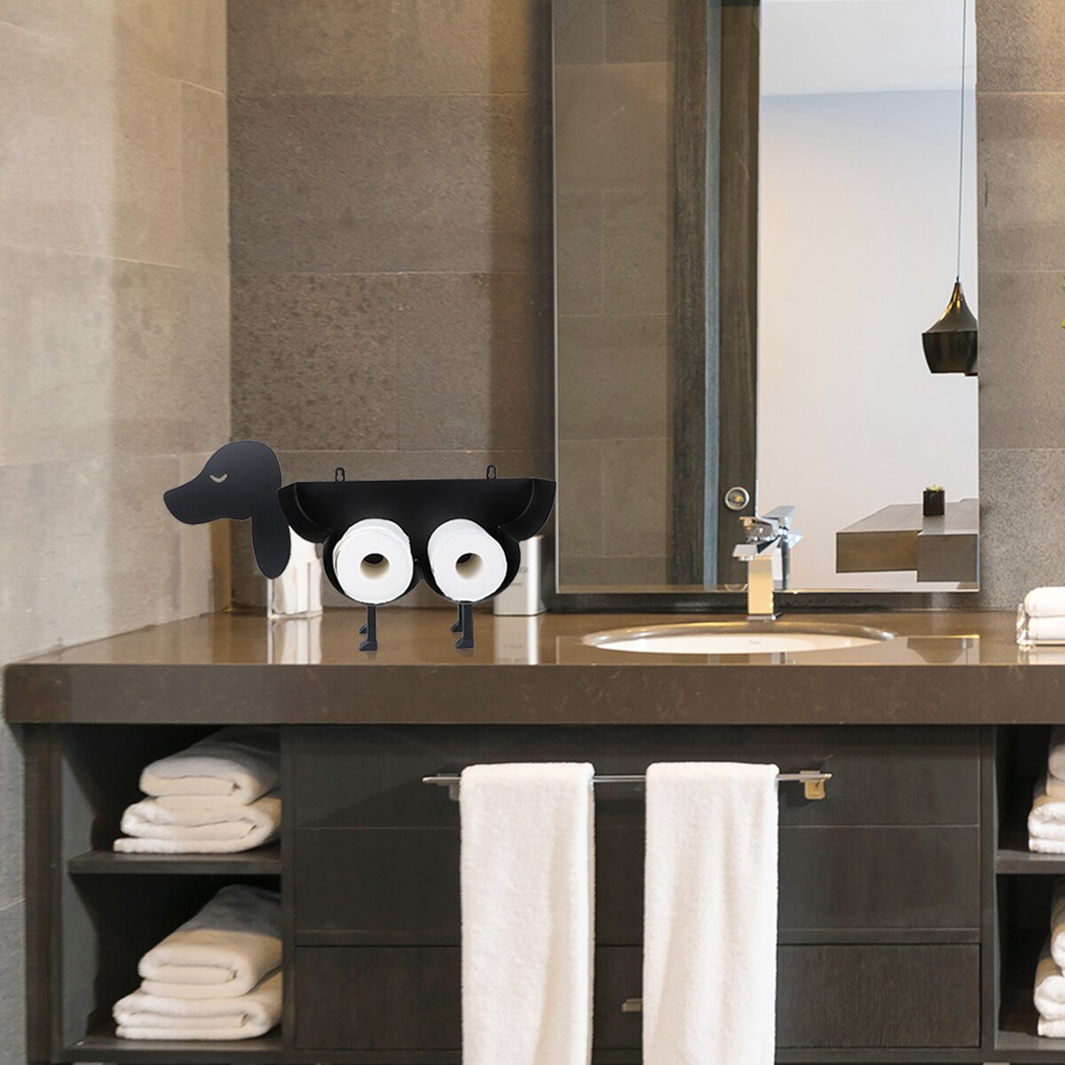 Cartoon Roll Paper Holder Vertical Tissue Rack Toilet Paper Organizer