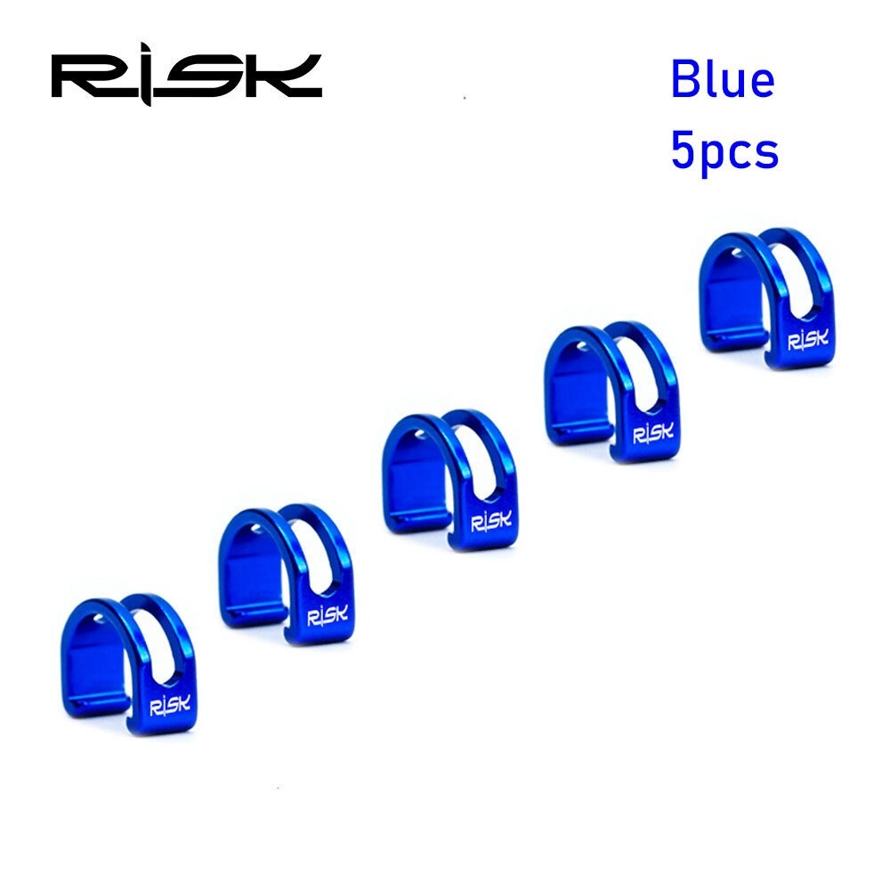 5Pcs C Vorm Clips Rem Kabel/Lijn Gespen Aluminium Mtb Bicyle Behuizing Slang Weg Gids Derailleur Lijnen gereedschap Accessoires: Blue2