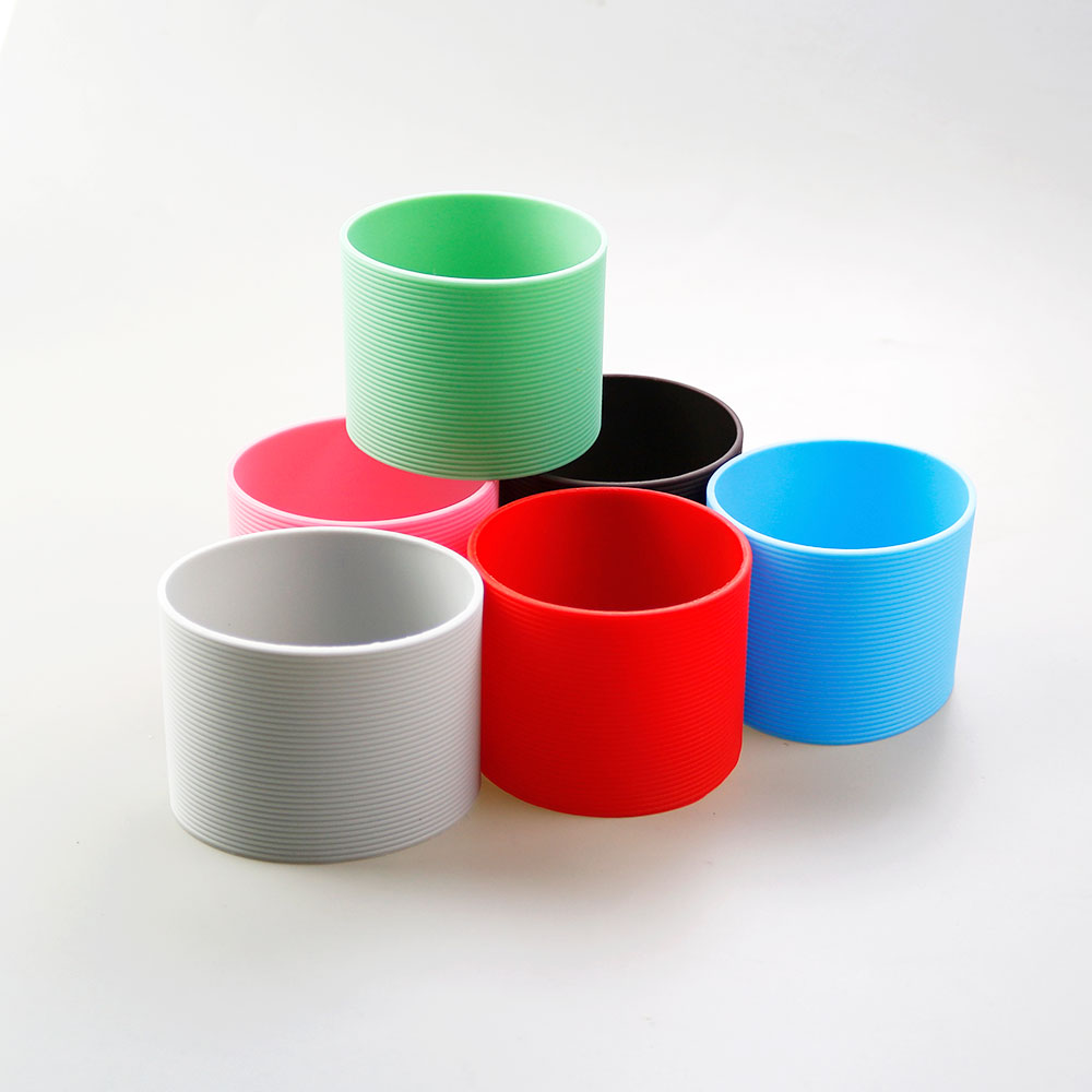 16 Kleuren 8.5Cm Siliconen Cup Cover Strepen Antislip Warmte Voor Glas Cup Mouwen 85Mm Geïsoleerde Water fles Cup Mouwen