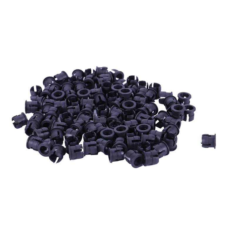 100 stykker svart plast 5mm ledet klipsholder skjermpanelmonteringsvesker: misligholde tittel