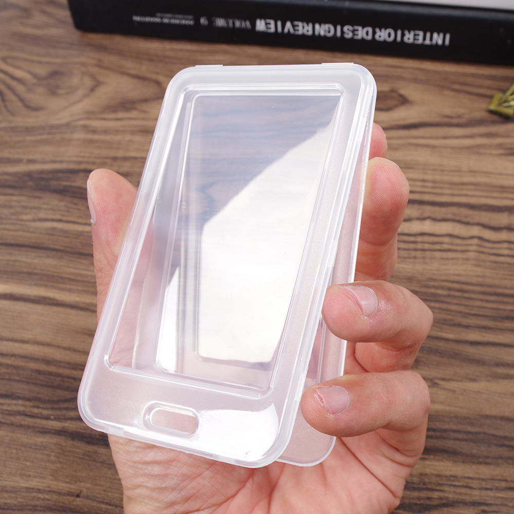Creditcardhouder Mannen Vrouwen Pu Lederen Mini Visitekaarthouder Reizen Id Bank Kaarthouder Case Cover: Transparent Plastic