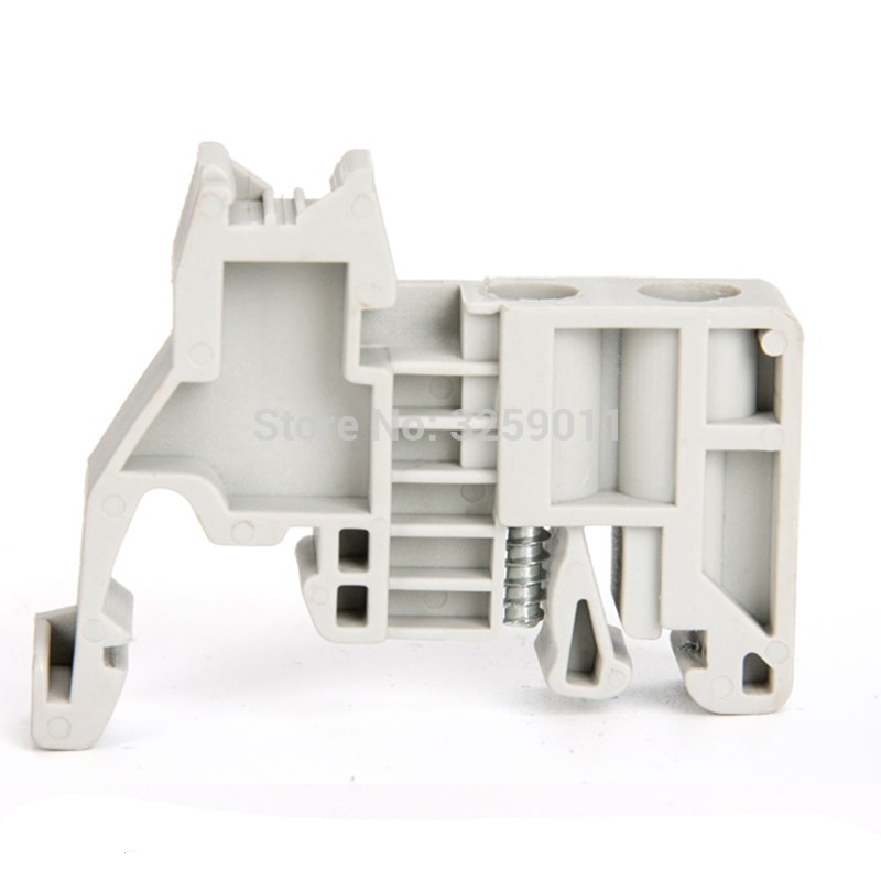 1PCS E-UK 35mm DIN Rail End Screw Clamp Terminal Fixed Block Gray Feed-Through Terminal Block Combined Type