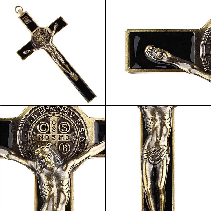 19.5X9.5Cm Jezus Christus Muur Crucifix Cross Religieuze Saint 3D Craft Decor Jezus Christus Op De Stand Antieke decoratie