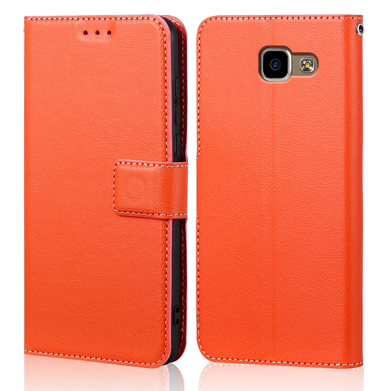 For Samsung A3 Case Wallet PU Leather Silicone Cover Phone Case For Samsung Galaxy A3 A310 A310F SM-A310F Case Flip 6: Orange