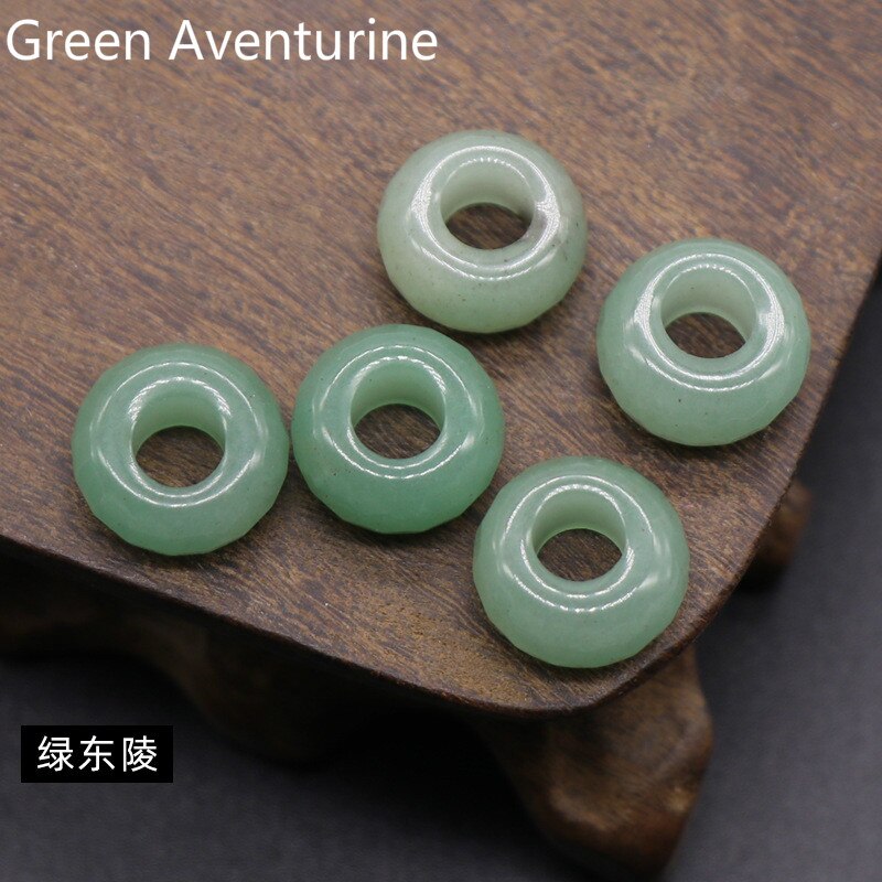 5Stck 8x14mm Große See Perlen Facettiert Halb-wertvolle See 6mm Abakus Runde verlieren Perlen DIY Für Armbänder Halskette Natürliche Stein: Grün Aventurine