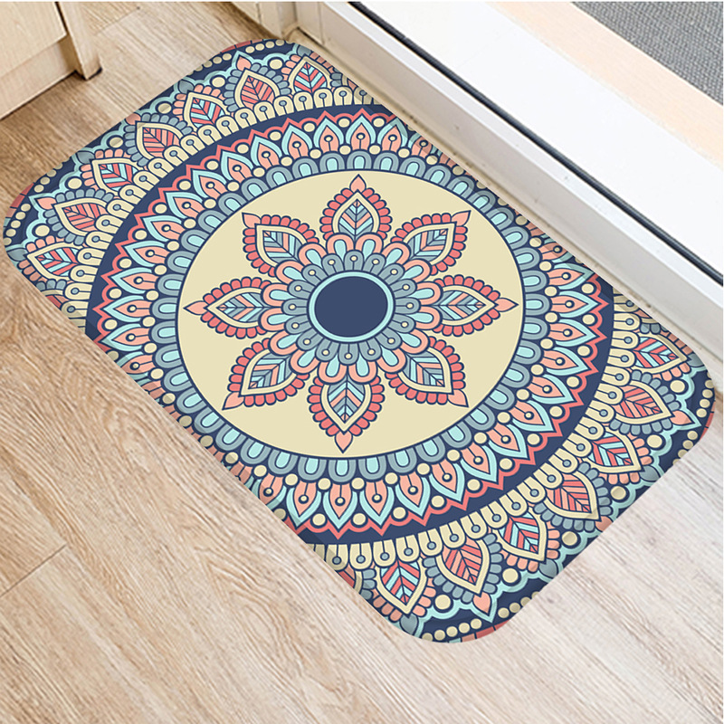 Mandala dørmåtte geometri patte måtter entré dørmåtter vaskbare køkkenmåtter til hjemmegulvet badeværelse: 5