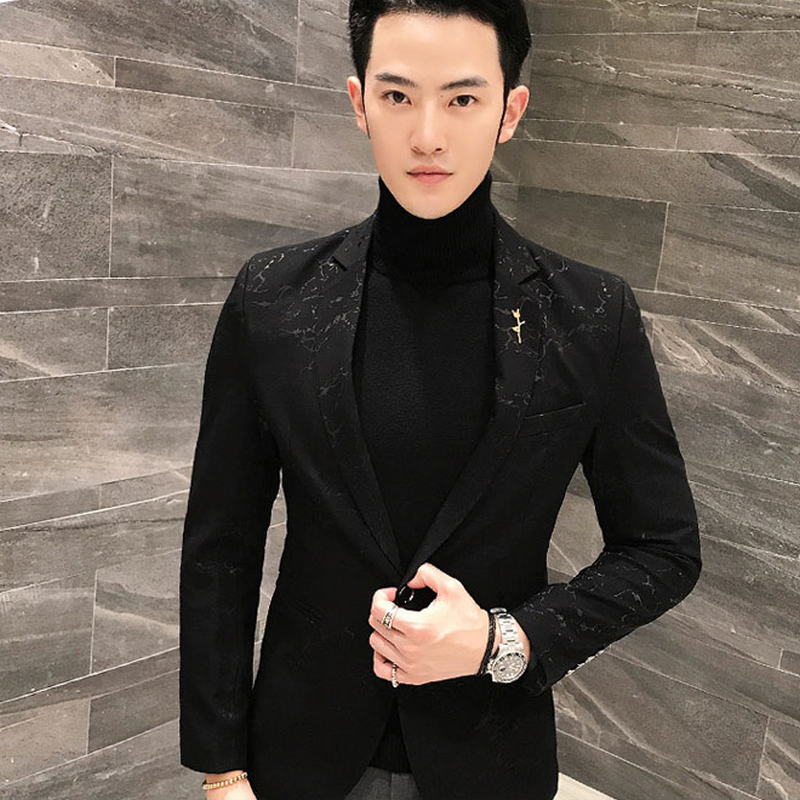 Slim bleiser masculino hiver décontracté costume à fleurs hommes fleur Blazer tenue de soirée Pantalon à la blaser masculino