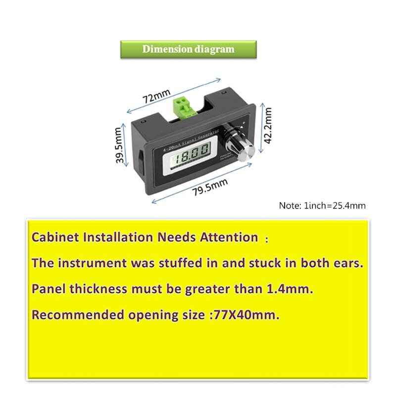 2-wire 4-20mA Current Loop Signal Generator Panel-mounted Current Transducer Support 2,3,4 wires A69D