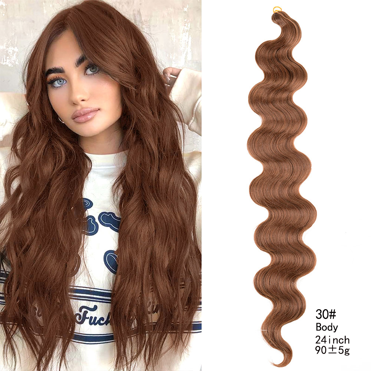 Body Wave Crochet Hair 22Inch Weaving Soft Natural Synthetic Braid Hair Extensions Deep Ocean Wave Twist Crochet Braids Hair: P4/30