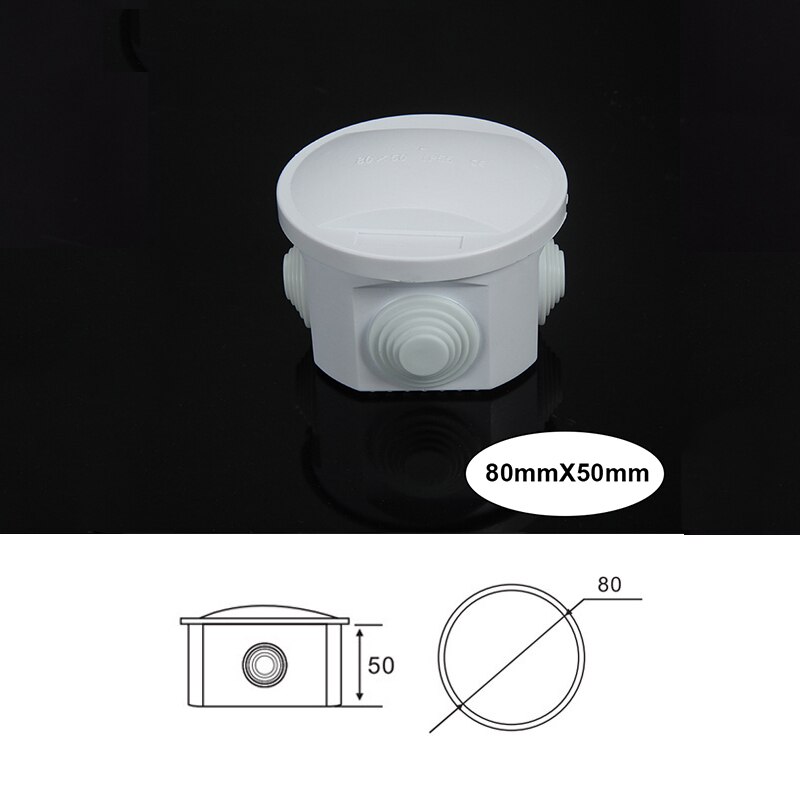 ABS Plastic IP65 Waterproof Junction Box DIY Outdoor Electrical Connection Box Cable Branch Box 200x100x70mm: 80mmx50mm