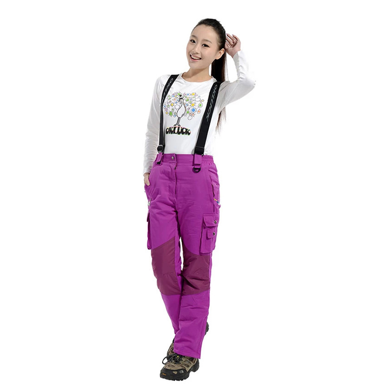 TWTOPSE – pantalon thermique pour femme, imperméable, coupe-vent, idéal pour le snowboard, le ski et la randonnée, collection hiver: Purple Women Pants / China XL