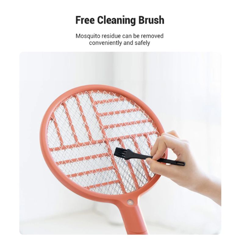 2 in 1 Foldable Electric Fly Swatter 1200mAh – Rechargeable Bug Zapper Tennis Racket with Safe to Touch Mesh Net