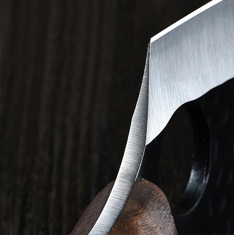 MHNTLOS couteau à désosser de cuisine en acier inoxydable fait à la main, couteau de pêche, couperet à viande, couteau de boucher en plein air