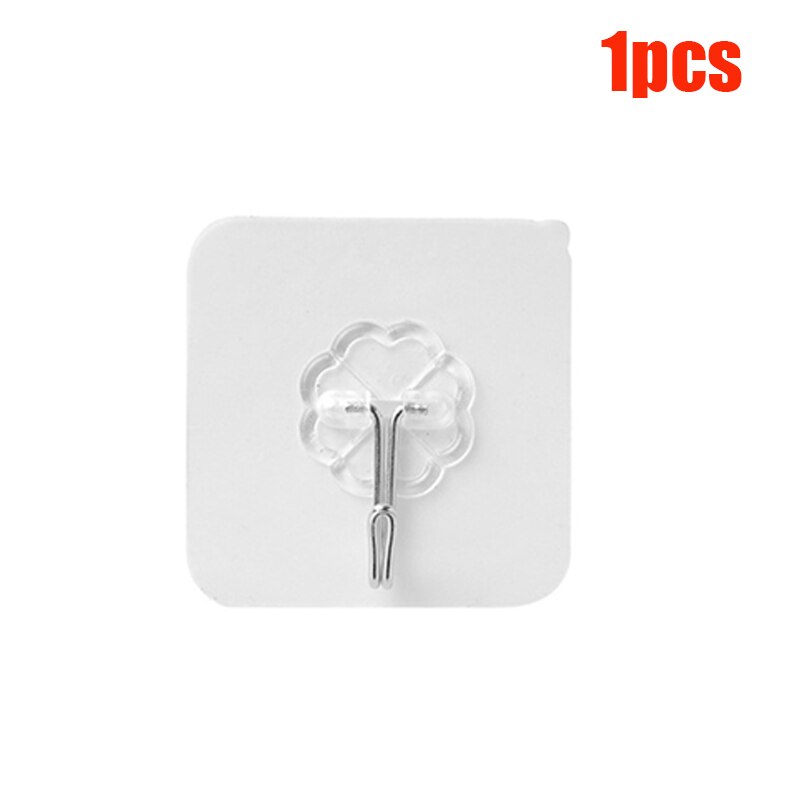 5/10/20pc crochet sans poinçon fort Transparent aspiration mur ventouse cintre imperméable adhésif lourd charge support acier inoxydable crochet: 1pcs Trial Pack