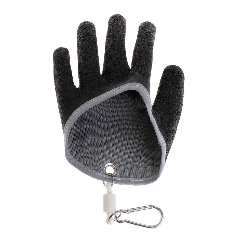 Fishing Gloves Non Slip Latex Glove With Magnet Release Fish Grab Anti Skid Capture Safety Portable Outdoor Fishing: green