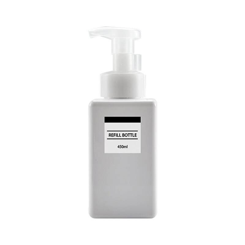 1Pcs Draagbare Schuim Fles Lege Clear Pomp Fles Lotion Shampoo Zeepdispenser Douchegel Hervulbare Flessen 250Ml 450ml: BW