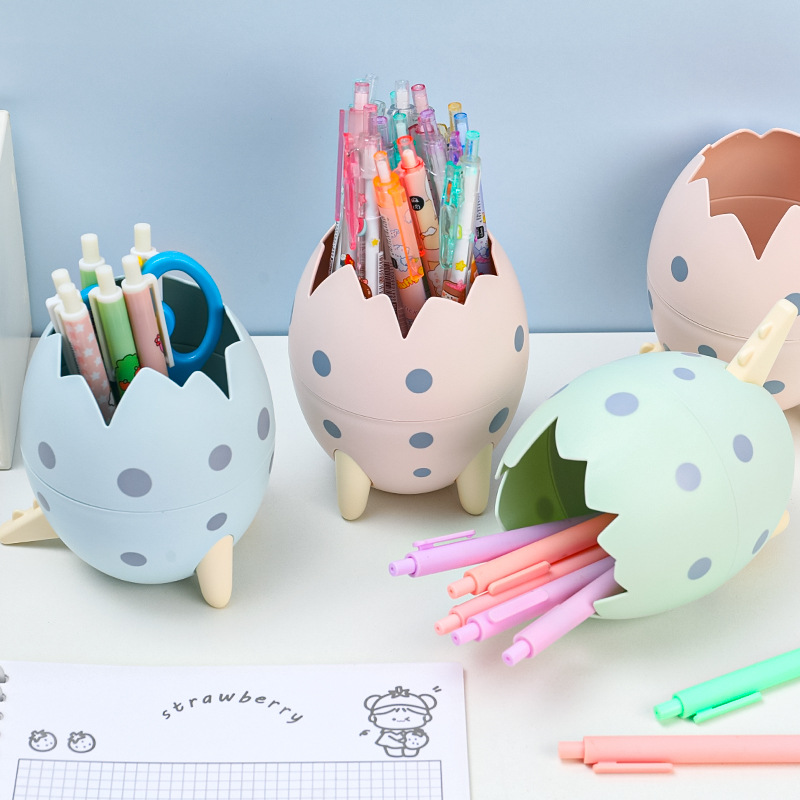 Nette Dinosaurier Ei Abnehmbare Stift Halter Organizer Bleistift Topf Container Schreibwaren Büro Desktop Ornament Lagerung Box Kinder