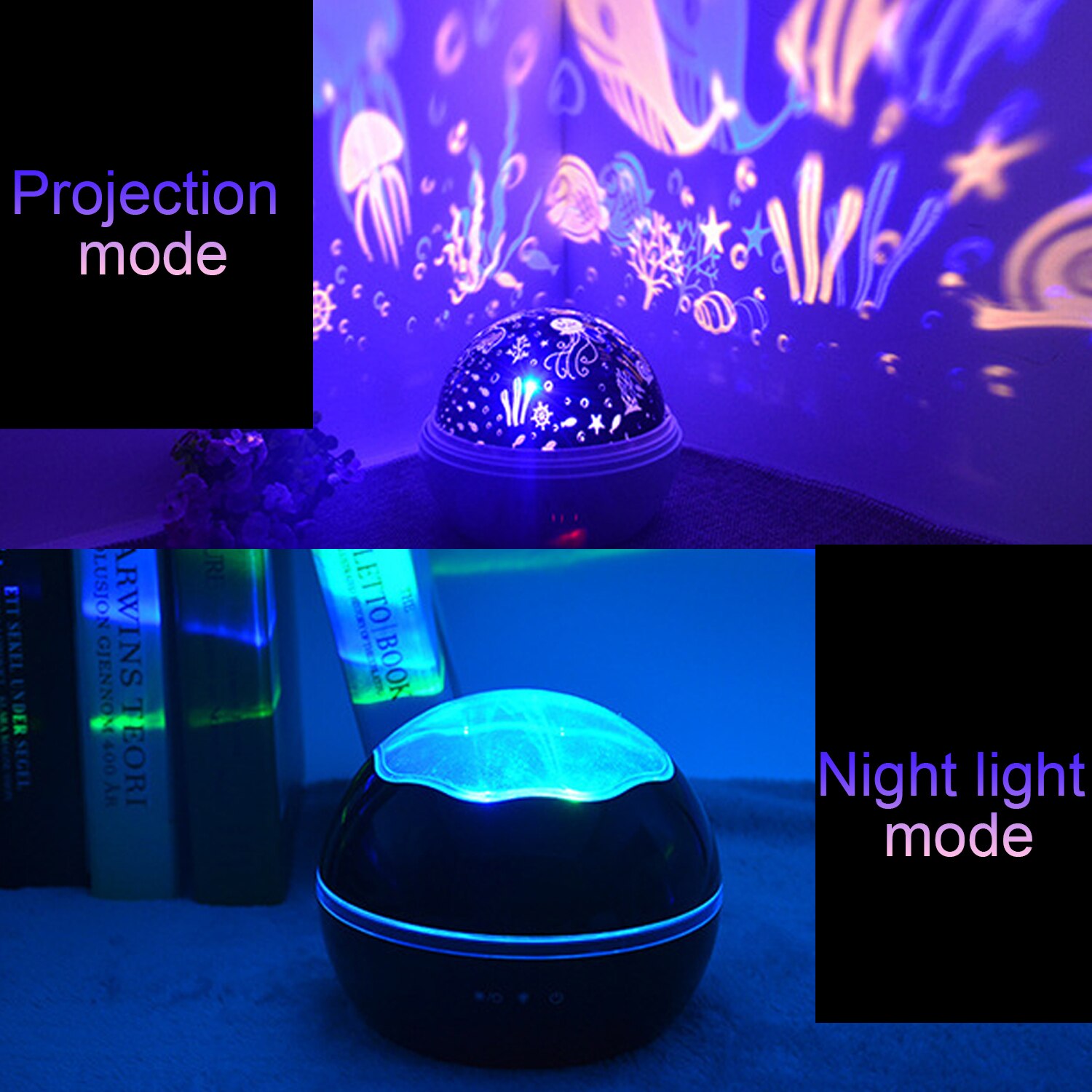 Gosear Romantische Roterende Projector Night Light Lamp met 8 Lichtstanden voor Home Decor Verjaardag Kerst Valentijnsdag