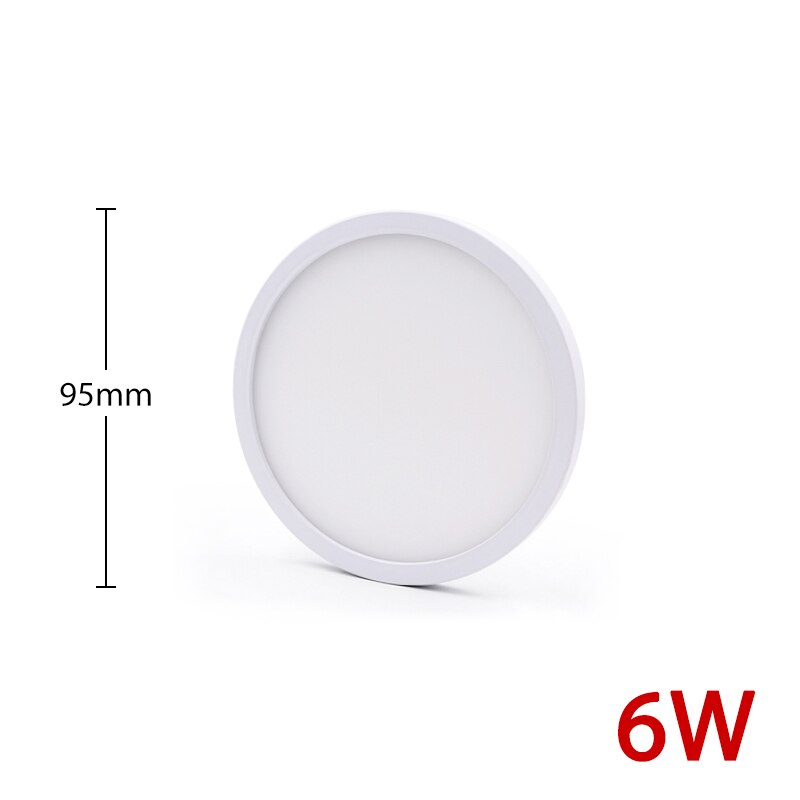 Høj lysstyrke led cirkulært panellys 6w 9w 13w 18w 24w overflademonteret led loftslampe  ac 85-265v lampada led lampe: 6w / Varm hvid