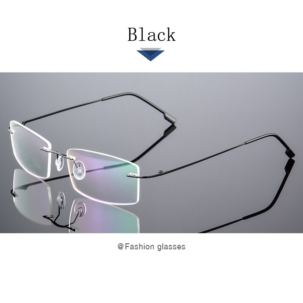 Optical Glasses Frame Men Women Rimless Titanium Eyewear Blue Light Blocking Glasses Square Eyeglasses Trending Products