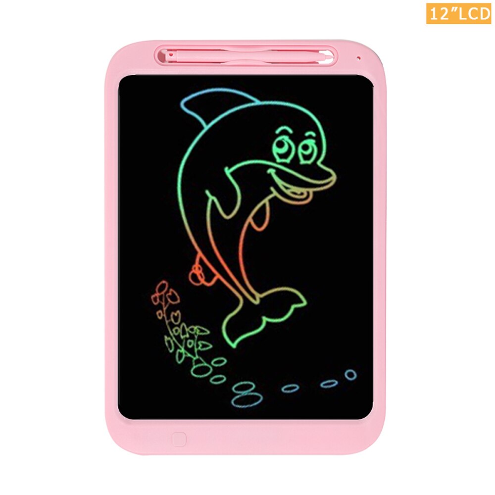 10 Inch LCD Writing Tablet Kids Drawing Learning and Games Color Electronic Graphic Board for Child: 12 inch Pink