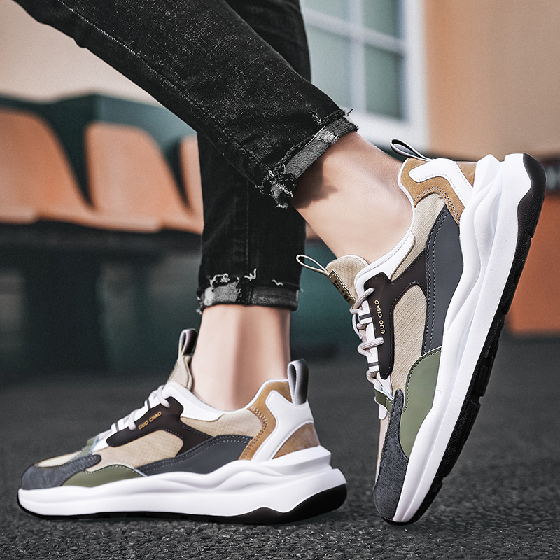 Hoge canvas sneakers wit met dikke zool 29,95