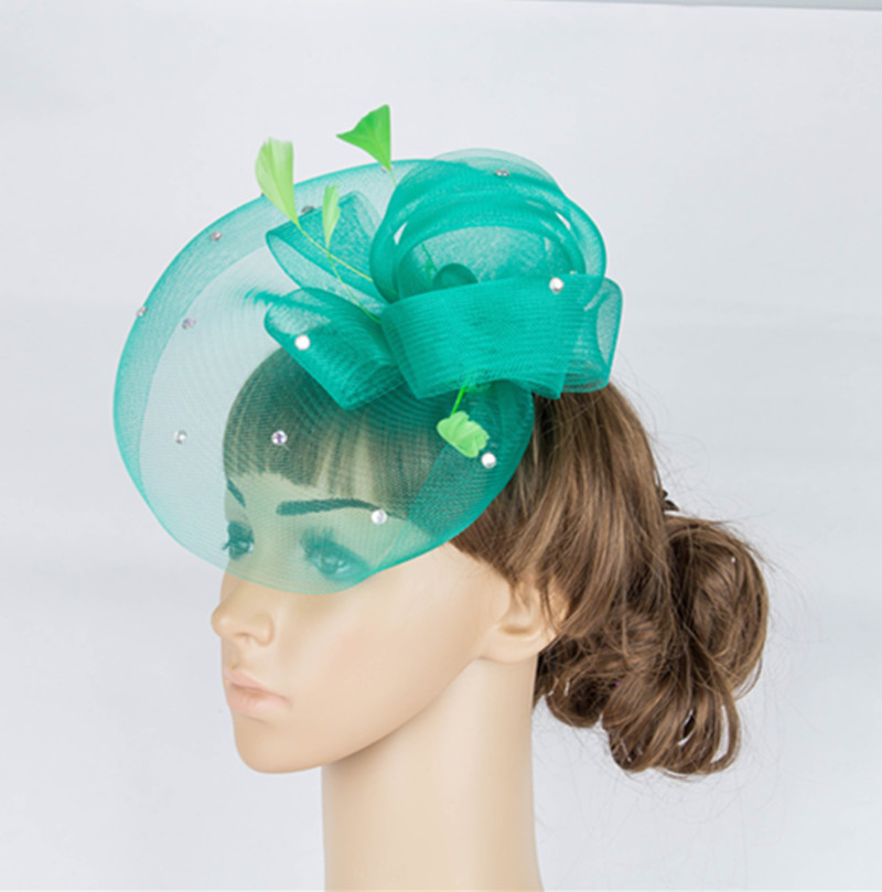 Velo de rejilla para mujer, tocado de boda, velos de novia elegantes con flores, accesorios de boda, tocado de novia a la: Albaricoque