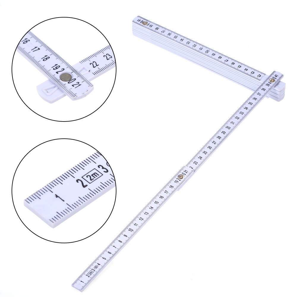 2M Folding Ruler Slide Ten-Parts Fold Up Rulers Versatile Inside Reading Carpenter Education Meter Lightweight Measuring Tool
