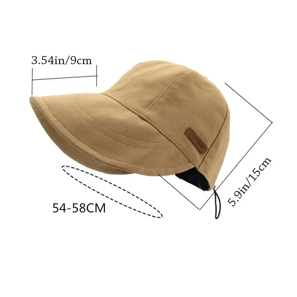 Chapéu de sol dobrável de aba larga, bonés ajustáveis com cordão para homens e mulheres, chapéus de praia, viseiras de verão de secagem rápida, boné de pescador, 1 peça