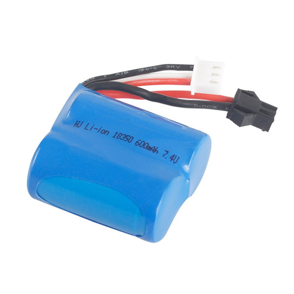 Batterie Li-ion 7.4V, 600mAh, 18350 pour télécommande à grande vitesse, pour bateaux, 7.4V, prise SM/JST/EL-2P