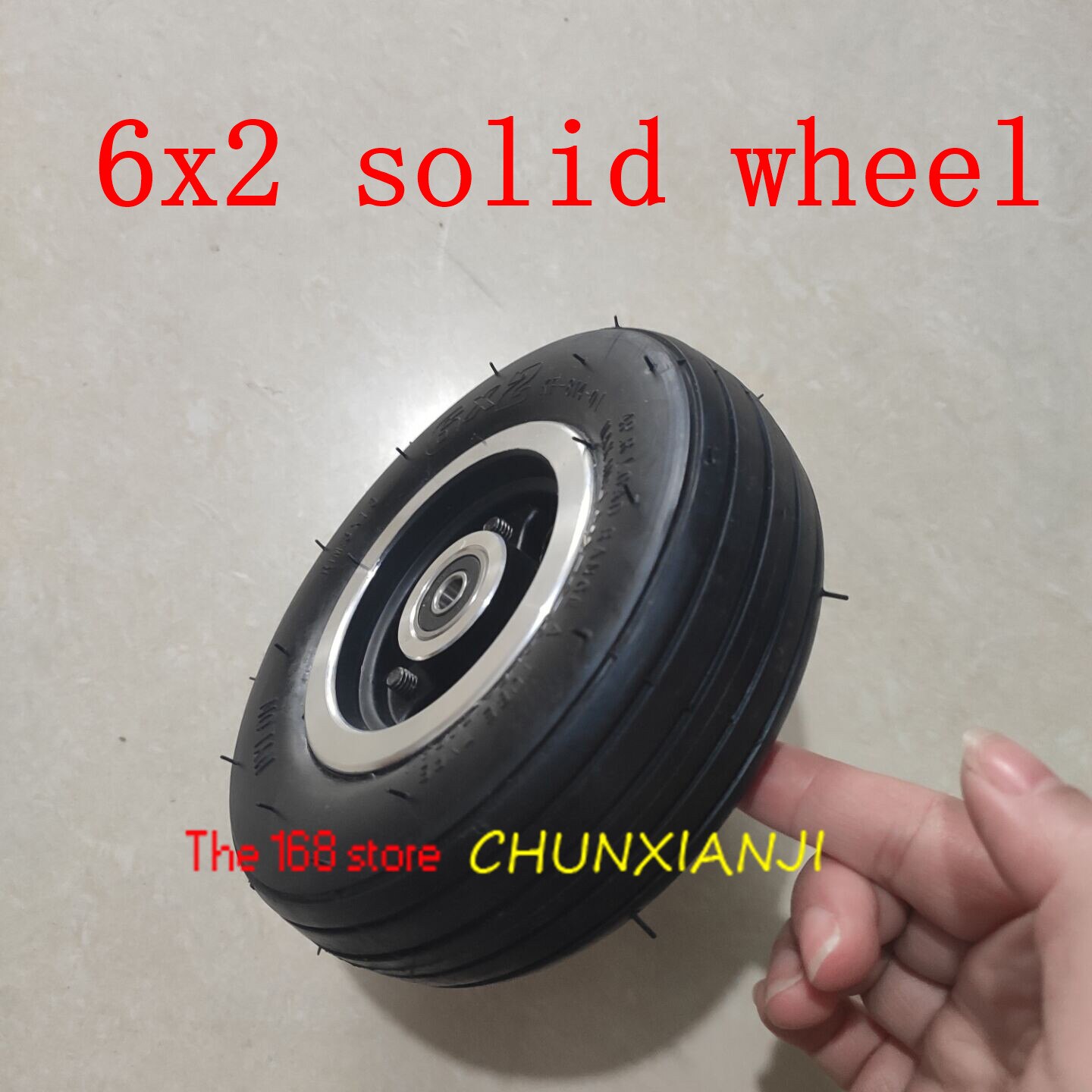 Good 6 Inch Electric Scooter Wheel 6x2 Solid Tire Metal Hub for Trolley Cart Wheel