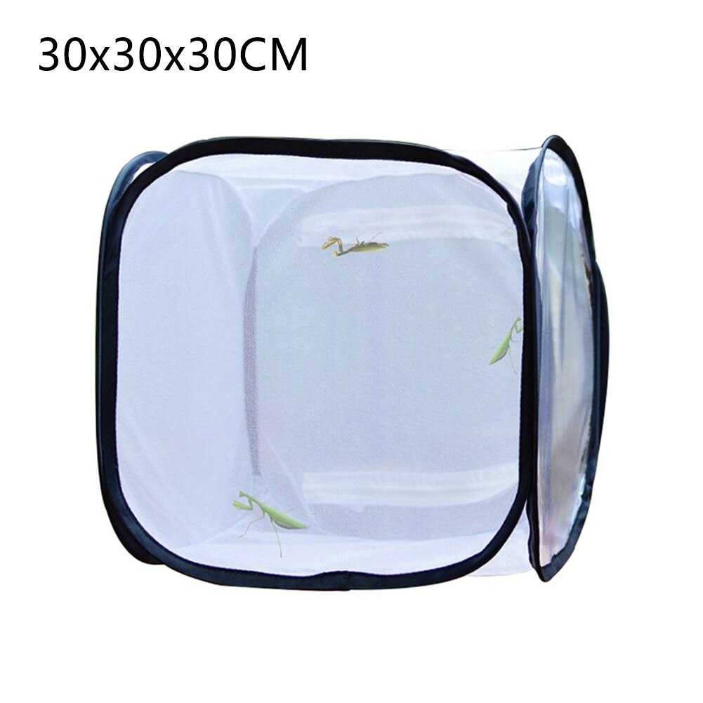 Outdoor Insect And Butterfly Habitat Cage Terrarium Popup Open Mesh Foldable Housing Enclosure Portable Strip Insect Supplies: 30X30X30cm