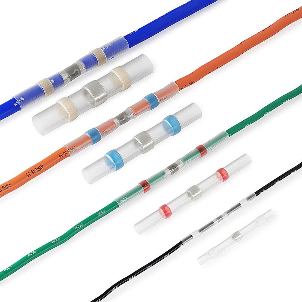 500Pcs Waterproof Solder Seal Sleeves Heat Shrink Butt Wire Connectors Electrical Cable Splice Tinned Terminals Universal