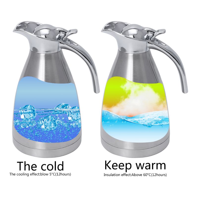 Stainless Steel Vacuum Insulation Pot Water Kettle Thermo Jug 1.5L 2.0L