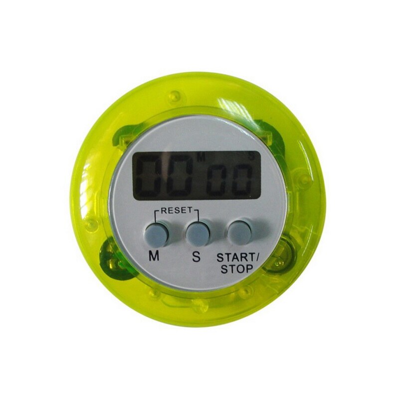 1Pc Multi Kleur Plastic Kookwekker Ronde Elektronische Timer Keuken Countdown Timers Alarm Kookwekker: green