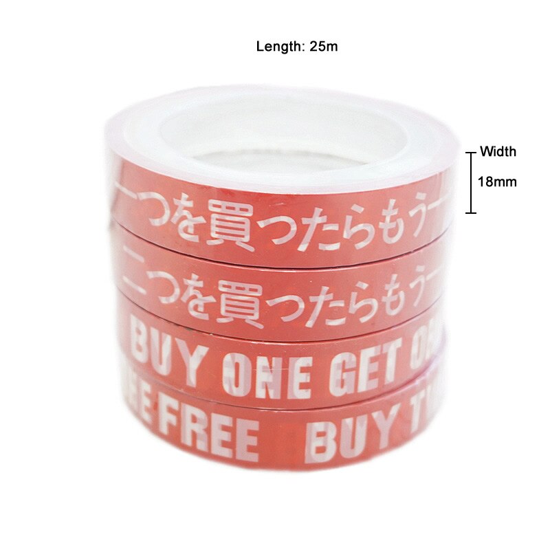 1/Roll 18mm*25m Warning Tape Sticker English/Japanese Sign Buy1get1 DIY Sticker Adhesive Tapes For Mall Store Shop