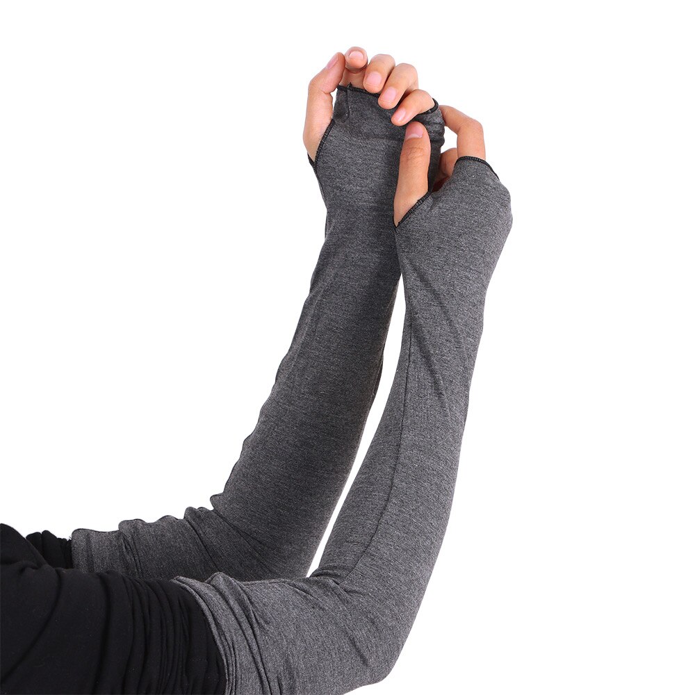 Modal Katoen Arm Warmer Handschoen Vrouwen Lange Vingerloze Handschoenen Elleboog Mode Wanten Kerst Accessoires 20 Kleuren: dark grey