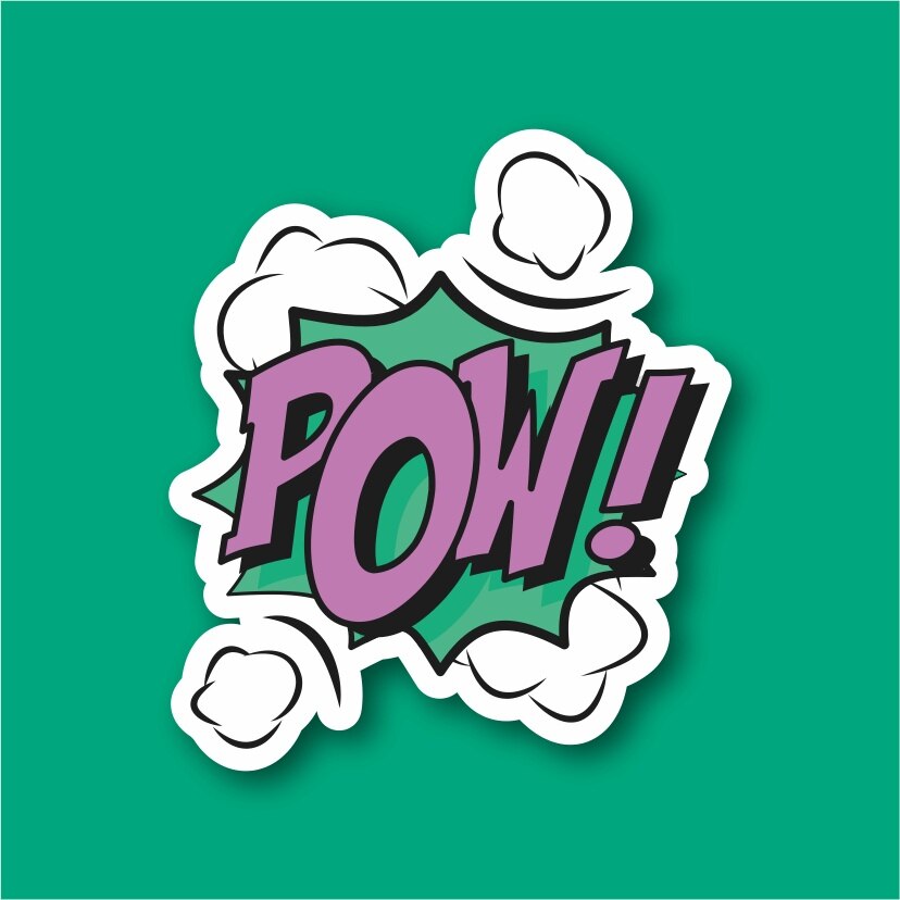 Pow Pop Kunst Laptop und Telefon Aufkleber-Aufkleber max.8cm